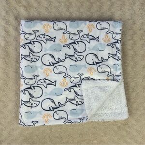 Baby Gear Whale Shark Baby Blanket Blue White Yellow Anchor Sea Life Lovey